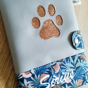 Copertina per libretto vaccinale / libretto sanitario personalizzato per animali domestici / zampa glitterata