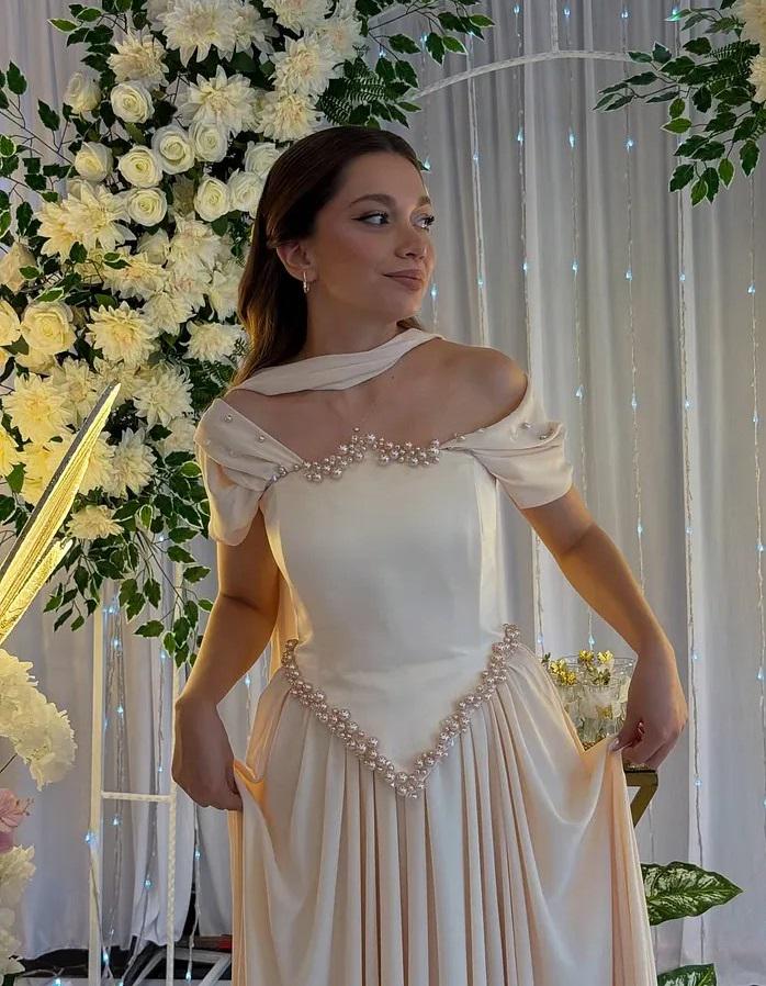 Rose Gold Dress off Shoulder Dress - Etsy