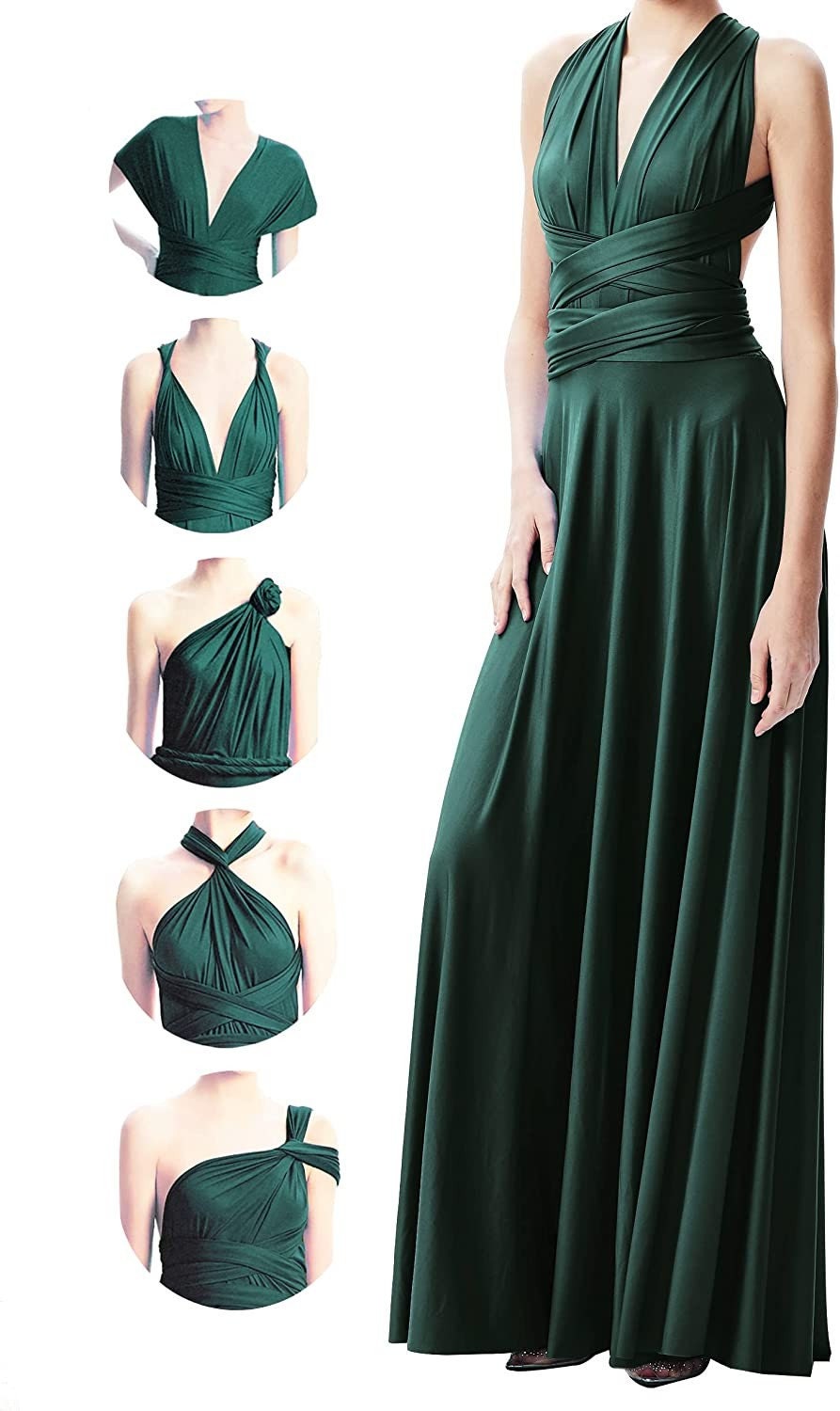 Emerald Green Infinity Bridesmaid Dress: Convertible Multiway Wrap Dress