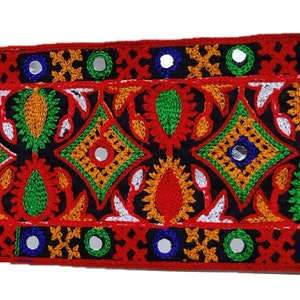 Embroidery Traditional Border lace With Mirror