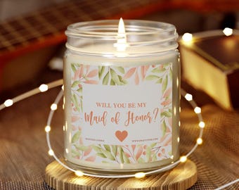 Will You Be My Maid of Honour Candle Funny Proposal Gift for Bridesmaid, Bridal Shower Favor, Bachelorette Party Idea, Bridesmaid Box Idea
