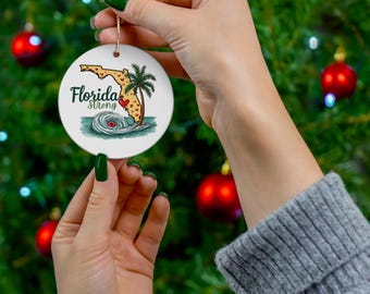 Florida Strong Ceramic Ornament Perfect Gift for New Home Florida Memories,American Survivor Decor Christmas Housewarming gift for Couple