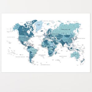 Gift Map Print World map wall art New Home poster First Home gifts for Engagement or Anniversary Couple weltkarte with countries  Large
