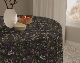 Moody Floral Witchy Altar Cloth Large Ritual Tablecloth Dark Garden Mystic Altar Cover Spiritual Decor Tarot Cloth Vintage Apothecary Plants
