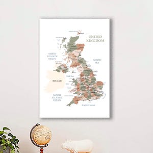 Mappa del Regno Unito STAMPATA e spedita Carta da parati Poster Mappa della contea del Regno Unito Mappa del Regno Unito Decorazione per la casa Gran Bretagna Poster scolastico Inghilterra Educativo