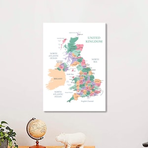 Map of Great Britain UK Large Poster Art Print England Map Print Printable Wall Art Poster Wall Home Decor  Minimalist Office wall decor