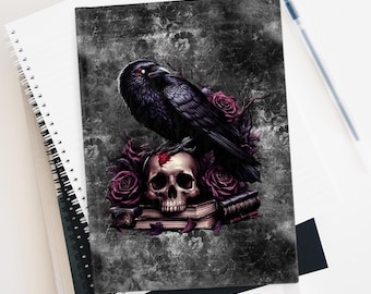 Gothic Raven Skull Journal: Dark Academia Lined Notebook