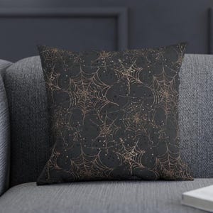 Gothic Spiderweb Pillow Cover: Spooky Dark Academia Home Decor