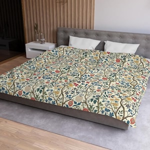 William Morris Botanical Duvet Cover: Vintage Cottagecore Floral Bedding