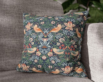 Pillowcase William Morris Strawberry Thief, Home Decor Cottagecore Cushion Farmhouse decor Floral Flower Victorian Cushion Cover Art Nouveau