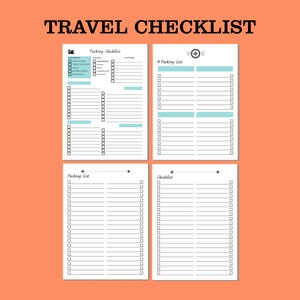 Travel Planner Printable Travel Itinerary Insert Packing - Etsy