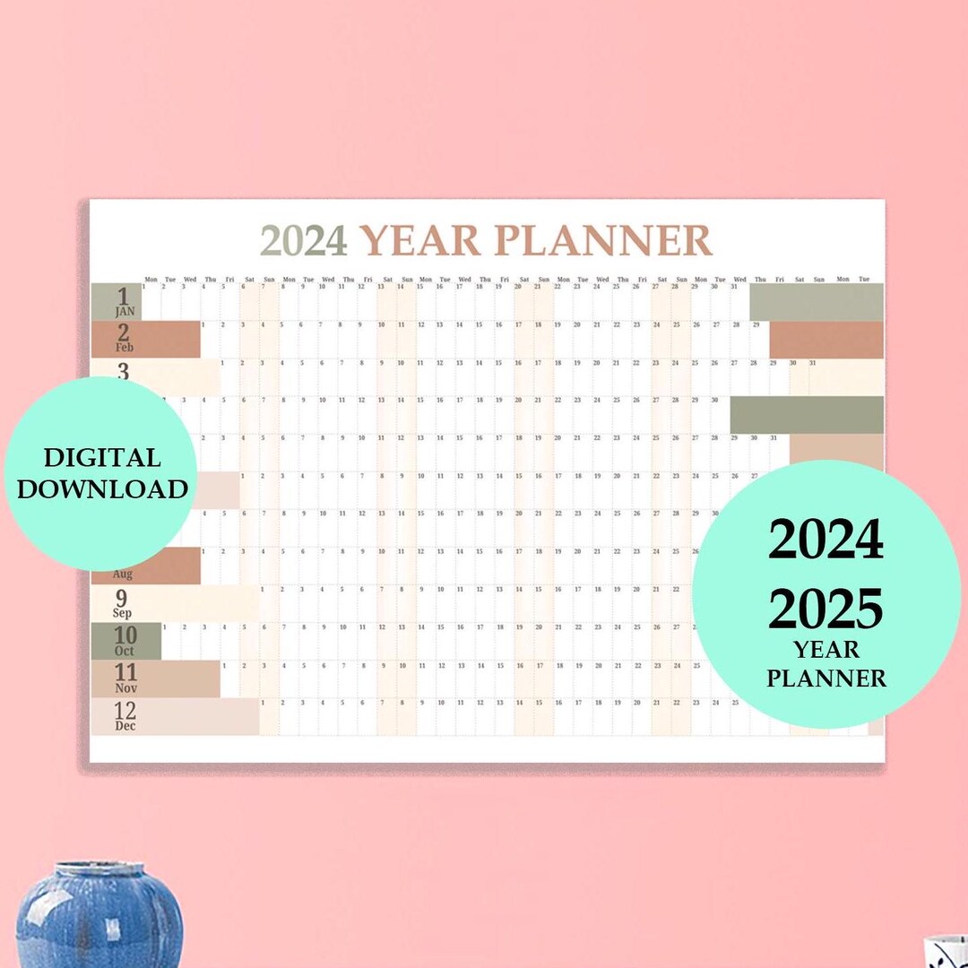 Extra Large Academic Wall Planner 2024,boho Giant Year Planner for 2025 ...