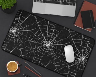 Gothic Spiderweb Mouse Pad: Wednesday Inspired Dark Academia Desk Mat