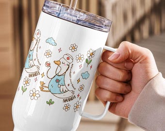 Funny Tumbler 40oz Registered Silly Goose, Funny RN Appreciation Gift- Nurse Graduation Gift with Handle Tumbler Custom Name Nurse Week