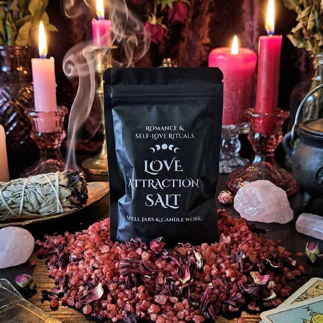 Love Spell Salt for Attraction and Self Love, Witchcraft Supplies, Pink ...