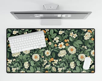 Mousepad Modern William Morris sage Green Art Nouveau, Botanical Desk Mat, Cottagecore Extra Large MousePad Workspace, Aesthetic DeskPad