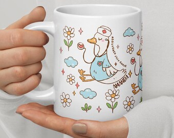 Personalized Nurse Mug – Silly Goose Funny Mug RN Gift, Custom Name Coffee Cup, Funny Nurse Appreciation & Gag Gift Idea