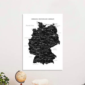 Germany Map Poster: Minimalist Black and White Travel Art