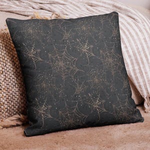Spiderweb Pillow Cover – Gothic Cushion, Spooky Dark Academia Decor, Wednesday Vibes Home Accent