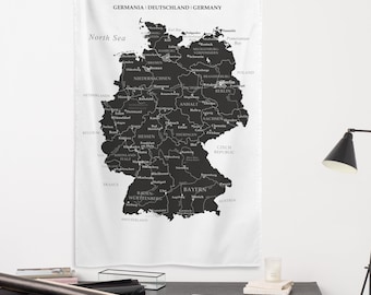 Birthday gifts for him Flag Germany Black,Camp Bachelor Party Flag Wall Hanging,Traveler Gift Deutschlandkarte Wandbilder Deutschland