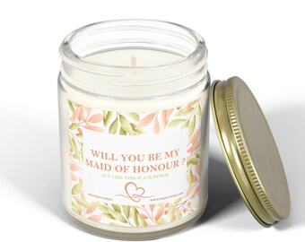 Funny Maid of Honour Proposal Candle Act Surprised! Be My Maid of Honour Gift Bridal Shower Bridesmaid Box Idea Scented Candles Bachelorette