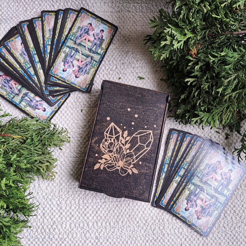 Tarot Box Crystals Floral Storage Box Tarot Card Box Etsy