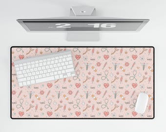 Nurse Desk Mat Pink - Medical Office Decor Mouse Pad Doctor Office Supplies Healthcare Accessories Hospital  Nursing School Gift