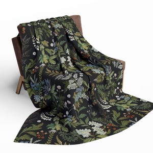 Moody Fern Blanket: Dark Academia Cottagecore Whimsigoth Cozy Throw