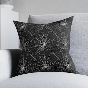 Gothic Spiderweb Pillow Cover: Black and White Witchy Home Decor