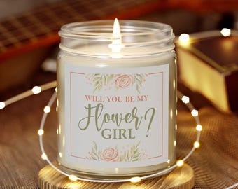 Flower Girl Proposal Scented Candle Will You Be My Flower Girl - Gift for Little Bridesmaids Wedding Favor Bride Gift Box Ideas for Her