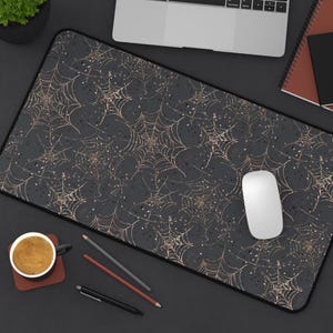 Gothic Spiderweb Desk Mat: Dark Academia Gaming Mouse Pad