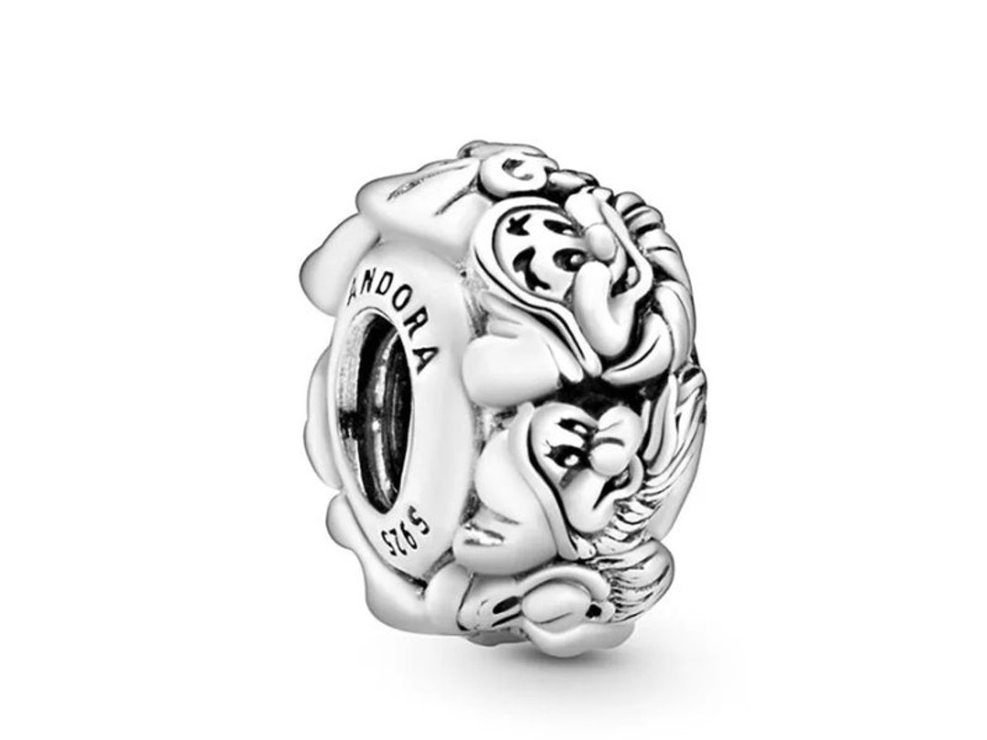 2 Ciondoli Fermaglio In Argento 925 Con Tappo In Gomma – Perline Spacer Per Bracciali 3 Mm