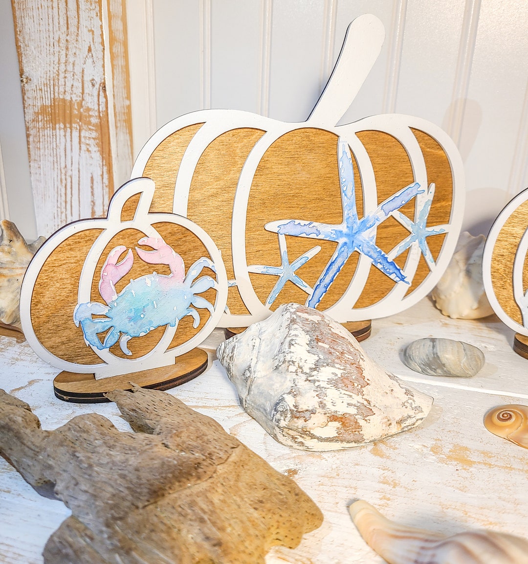 Coastal Pumpkins Beach Pumpkins Fall Décor at the Beach Etsy