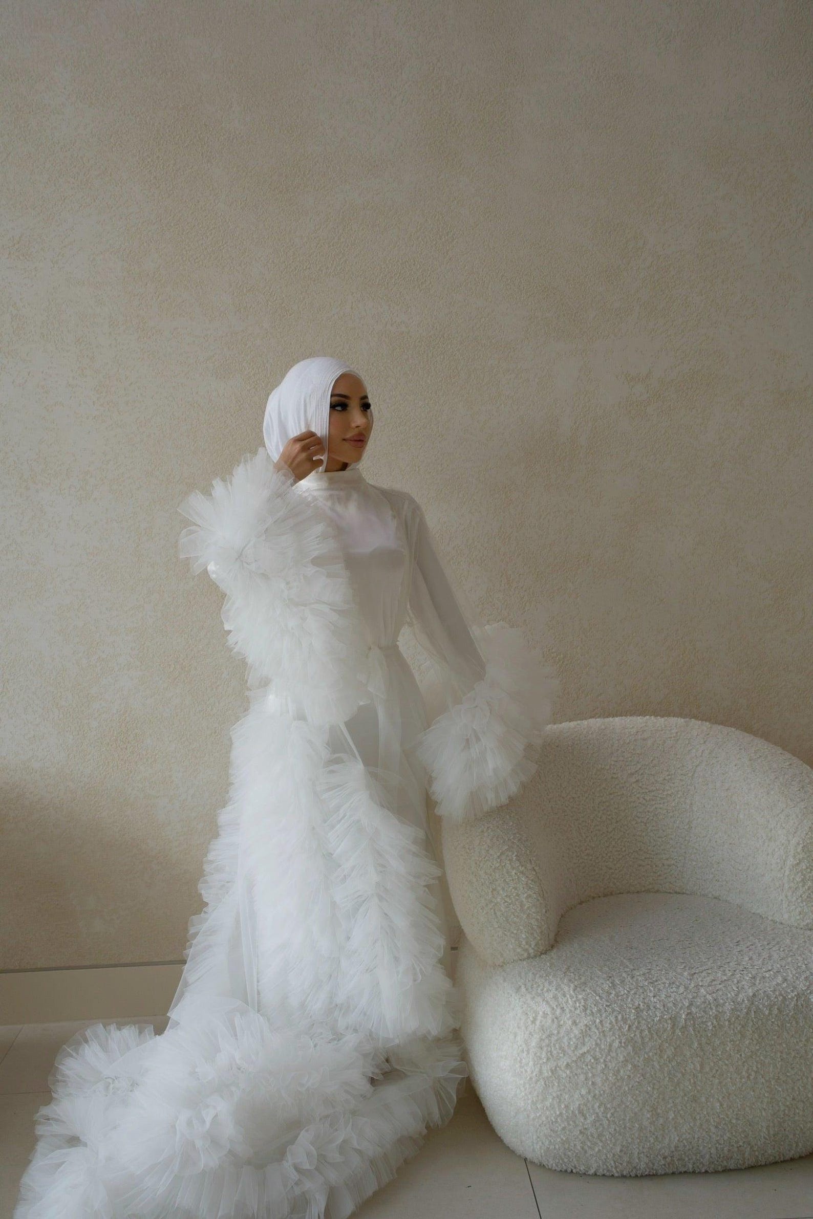 ELENORA | Bridal Ruffle Tulle Robe | Bridal Tulle Robe | Bridal Wedding ...