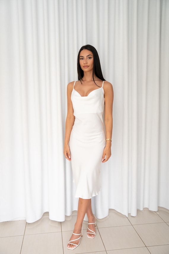 slip into the night midi dress Midi Slip Dress With Built In Bra For Night Out