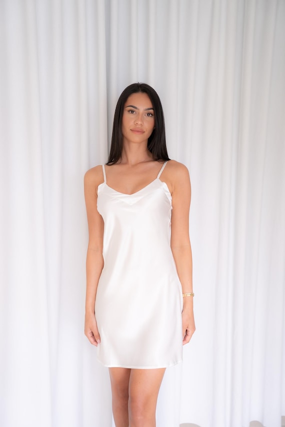Bridal Short Slip | Underslip | Undergown | Satin Slip | Wedding Slip Night dress | White Slip |