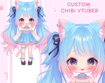 Custom Chibi Vtuber Model | Chibi vtuber, Chibi Vtuber Commission, Pngtuber, Vtuber assets, Vtuber Model, Live2d Model, Custom Chibi