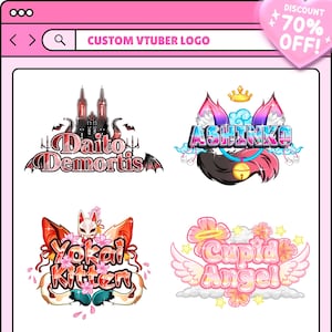 Custom Vtuber Logo | Custom Vtuber Logo kawaii, cute and Animated for stream twitch, Vtuber Kawaii, Custom Chibi Cute Animated VTuber Logo