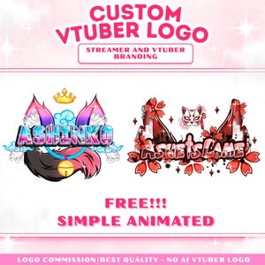 Logotipo Kawaii para la marca del stream / Identidad animada de VTuber para Twitch y Kickstarter