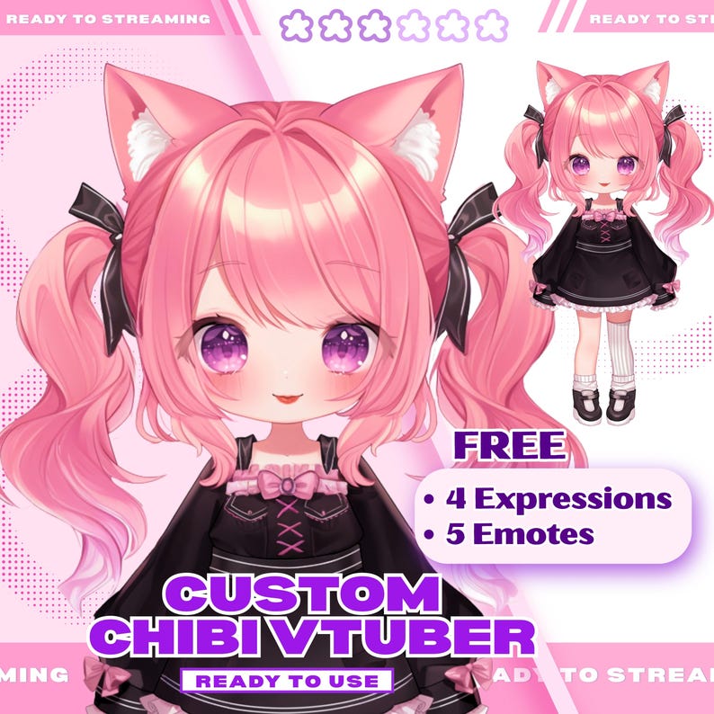 Custom Chibi Vtuber Model | Live2d Rigged Avatar | Cute Anime Character ...