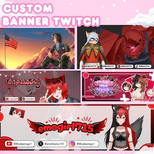 Custom Twitch Banner | Twitch banner, Discord Banner, Youtube Banner, Twitter Banner, Stream Overlay, Twitch Graphics, Custom Cute Banner