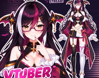 Benutzerdefiniertes VTuber-Modell: Live2D Bust Up-Modell, geriggt für VTube Studio