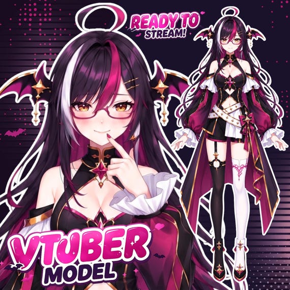 Custom VTuber Model: Live2D Bust Up model, Rigged for VTube Studio