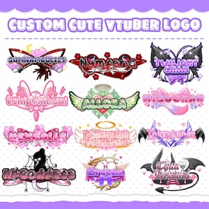 Eigenes Vtuber Logo | Benutzerdefiniertes Vtuber Logo kawaii, niedlich und animiert für Strom zucken, Vtuber Kawaii, benutzerdefinierte Chibi Cute animiertes VTuber Logo
