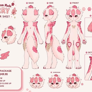 Custom Furry Character Sheet | Fursona Reference Design (Digital)