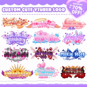 CUSTOM VTUBER LOGO | Vtuber, Custom VTuber Logo Commission, Cute Logo, Kawaii Logo, Custom Cute Vtuber Logo, PNGTuber Logo, GIFTuber Logo