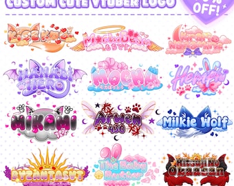 CUSTOM VTUBER LOGO | Vtuber, Custom VTuber Logo Commission, Cute Logo, Kawaii Logo, Custom Cute Vtuber Logo, PNGTuber Logo, GIFTuber Logo