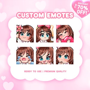 CUSTOM EMOTES | Custom Premium Twitch Emotes, Twitch Emotes for streamer, Youtube, Twitch, Discord, Cute Chibi anime style, Kick Emotes