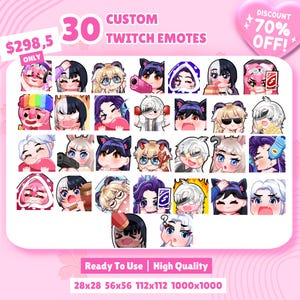 Custom Twitch Emotes Bundle | High Quality Custom Premium Twitch Emotes, Custom Twitch Emotes or Kick Emote Commission, Custom Twitch Emote