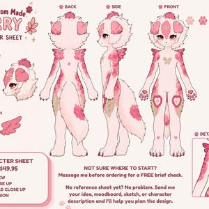 Custom Furry Character Sheet | Fursona Reference Design (Digital)